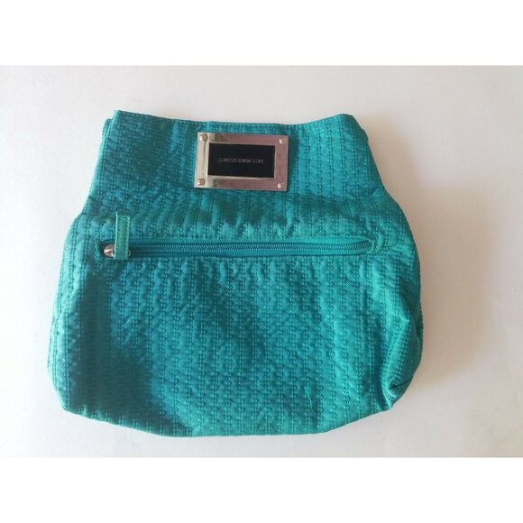 Victoria's Secret Torquise Clutch Handbag Quilted with metal Victoria Secret tag - Picture 3 of 6